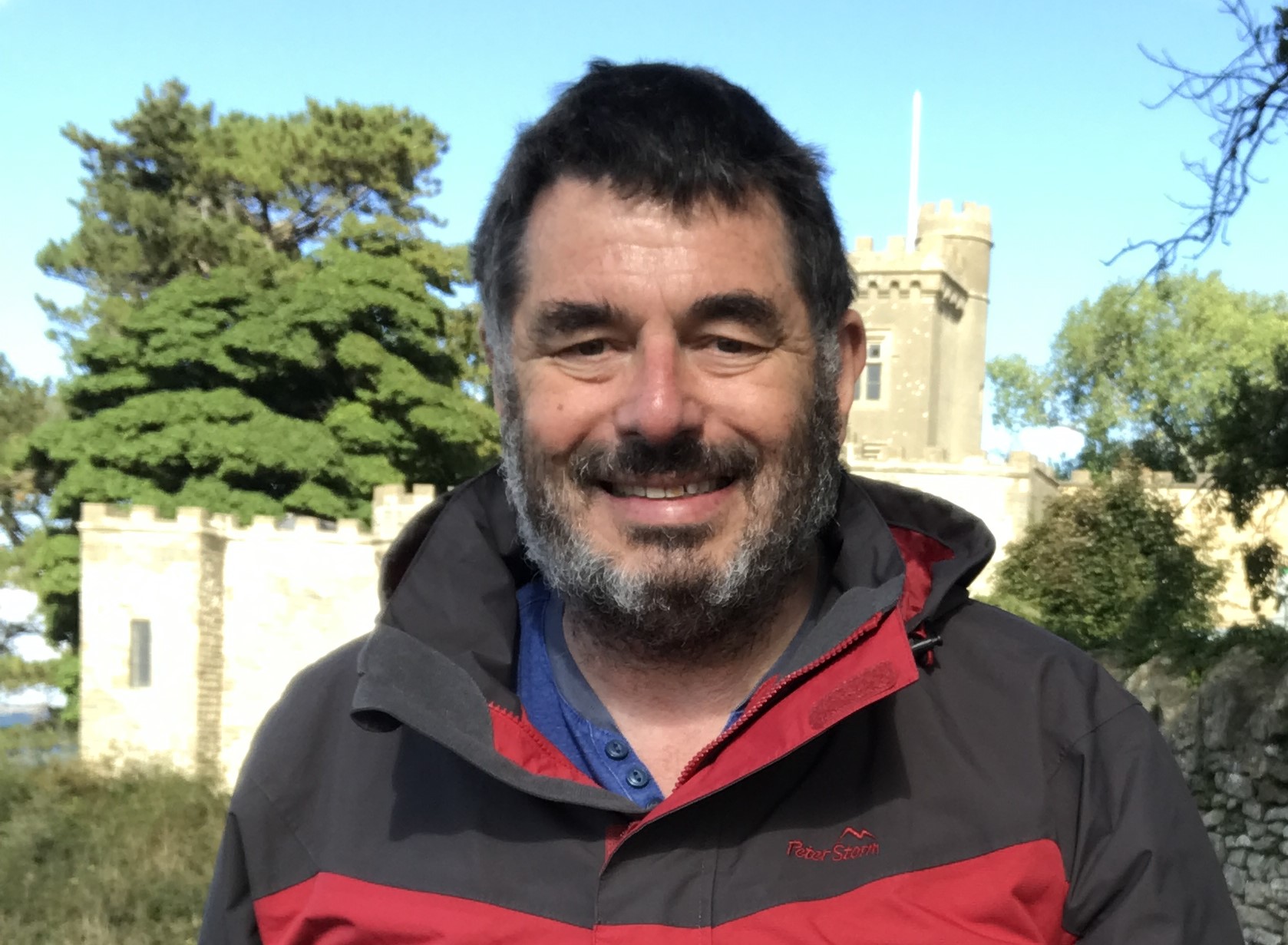 Photo of Chas Townley with Rodborough Fort in the background